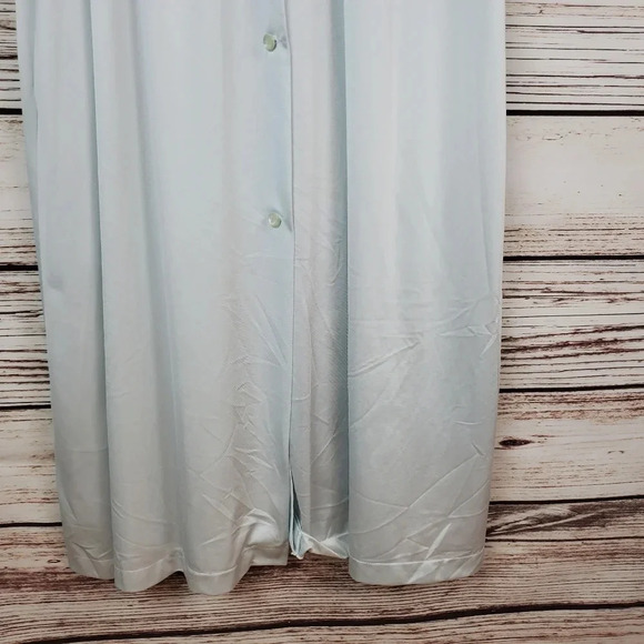 Shadowline Small Vinatge Blue Nylon 2-pc Nightgown w/ Matching Robe - Picture 7 of 12